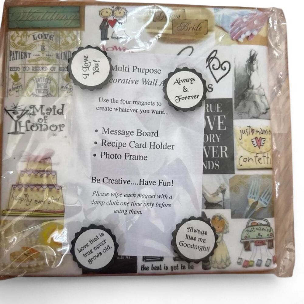 Wedding Memo Board Magnet Set Message Board Photo Display Organizer Gift New